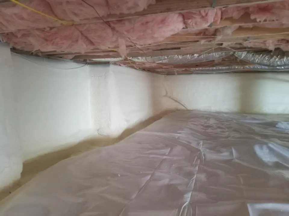 Crawl space encapsulation with closed-cell spray foam for Commercial Roof Restoration in La Mesa